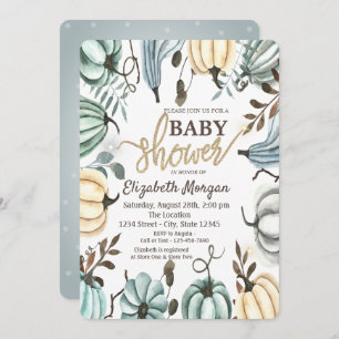 Invitation Baby shower Pois Citrouilles
