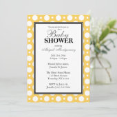 Invitation Baby shower Pois de Cafe Yellow Assorti (Debout devant)