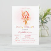 Invitation Baby shower Pois de glace (Debout devant)