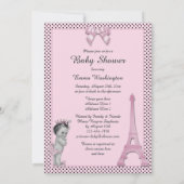 Invitation Baby shower Pois de la Tour Eiffel (Dos)