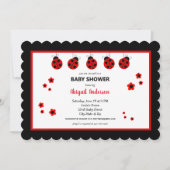 Invitation Baby shower Pois de Ladybug (Devant)