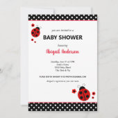 Invitation Baby shower Pois de Ladybug (Devant)