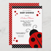 Invitation Baby shower Pois de Ladybug (Devant / Derrière)