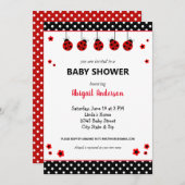 Invitation Baby shower Pois de Ladybug (Devant / Derrière)