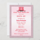 Invitation Baby shower Pois de petite fille rose (Dos)