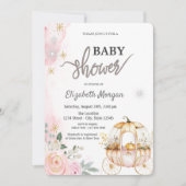 Invitation Baby shower Pois de transport Citrouille aquarelle (Devant)