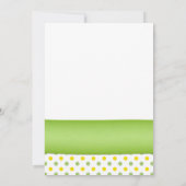 Invitation Baby shower Pois jaune et vert (Dos)