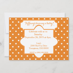 Invitation Baby shower Pois orange