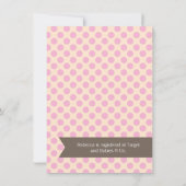Invitation Baby shower Pois rose fille (Dos)