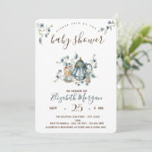 Invitation Baby shower Pois Tea Party (Debout devant)