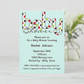 Invitation Baby shower Poka Dot (Debout devant)