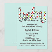 Invitation Baby shower Poka Dot (Devant / Derrière)