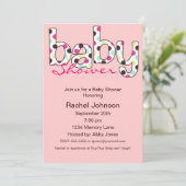 Invitation Baby shower Poka Dot (Debout devant)
