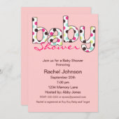 Invitation Baby shower Poka Dot (Devant / Derrière)