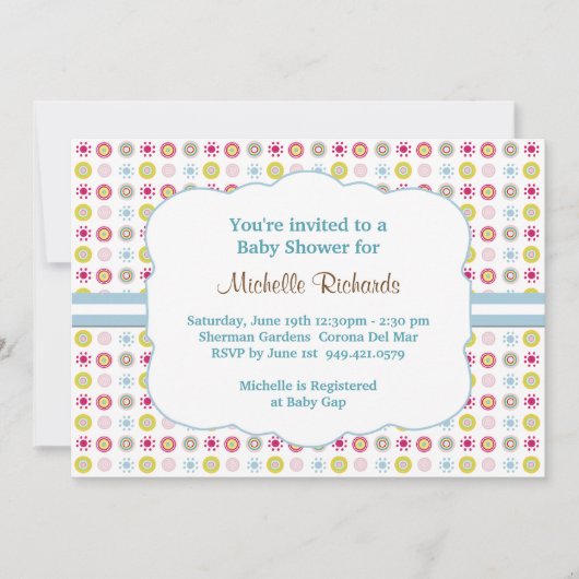 Invitation Baby shower Poka Dot (Devant)