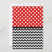 Invitation Baby shower Polka Dot Red & Chevron (Dos)