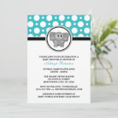 Invitation Baby shower Polka Dot Turquoise (Debout devant)