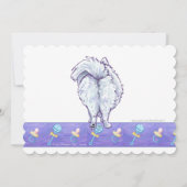 Invitation Baby shower Poméranien blanc mou (Dos)