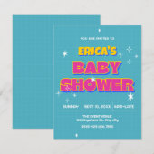 Invitation Baby shower pop rétro (Devant / Derrière)