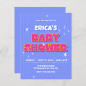 Invitation Baby shower pop rétro (Devant / Derrière)