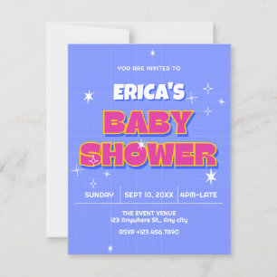 Invitation Baby shower pop rétro