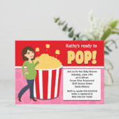 Invitation Baby shower Popcorn (Debout devant)