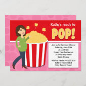 Invitation Baby shower Popcorn (Devant / Derrière)
