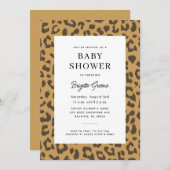 Invitation Baby shower Poster de animal beige et Brown (Devant / Derrière)