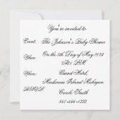 Invitation baby shower - Poster de animal - Bow (Dos)