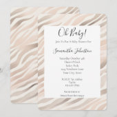 Invitation Baby shower Poster de animal de crème rose Zebra (Devant / Derrière)