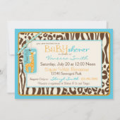 Invitation Baby shower Poster de animal  de Giraffe & Pacifie (Dos)