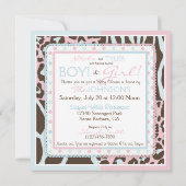 Invitation Baby shower Poster de animal de Giraffe & Pacifie (Dos)