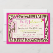 Invitation Baby shower Poster de animal  de Giraffe & Pacifie (Dos)