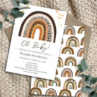 Baby shower Poster de animal Rainbow Boho