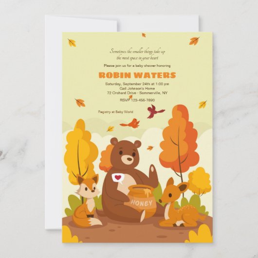 Invitation Baby Shower Pot de Miel (Devant)
