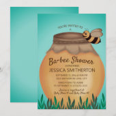 Invitation Baby Shower Pot de Miel et Bébé Abeille (Devant / Derrière)