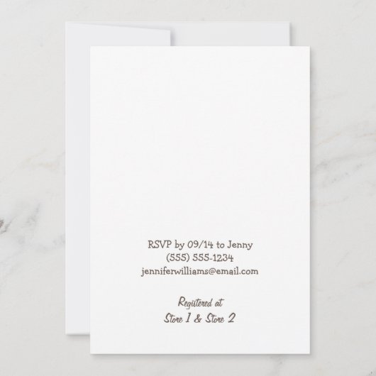 Invitation Baby shower Pot Owl rose et blanc (Dos)