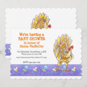 Invitation Baby Shower Poulet Mignon (Devant / Derrière)