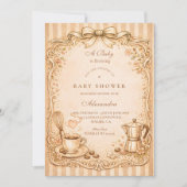Invitation Baby Shower pour Amoureux du Café (Devant)