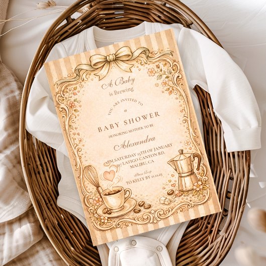 Invitation Baby Shower pour Amoureux du Café