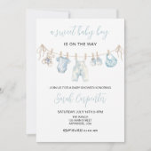 Invitation Baby shower pour bébé bleu (Devant)