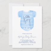 Invitation Baby shower pour bébé bleu (Devant)