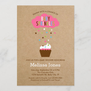 Invitation Baby shower pour bébé Cupcake