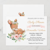 Invitation Baby shower pour bébé de bois (Devant / Derrière)