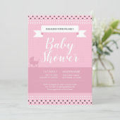Invitation baby shower pour bébé fille (Debout devant)