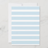 Invitation Baby shower pour bébé garçon rayé bleu bébé (Dos)
