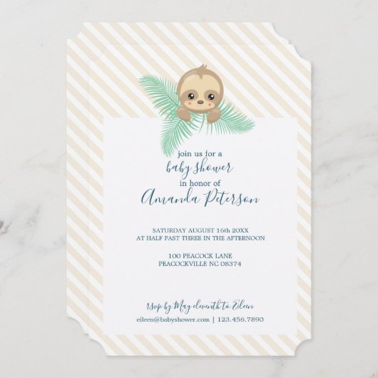 Invitation Baby shower pour bébé neutre selon le s (Devant / Derrière)
