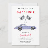 Invitation Baby Shower pour bébé pilote de course (Devant)