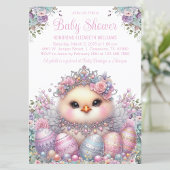 Invitation Baby Shower pour Bébé Poussin de Pâques