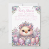 Invitation Baby Shower pour Bébé Poussin de Pâques (Devant)